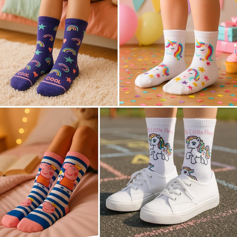 Odd Sox – Big Kids 8-Pack Novelty Themed Crew Socks Bundle-Shoe Sizes 3–5 –Soft, Comfortable, Great Durable Gift for Kids - Image 4